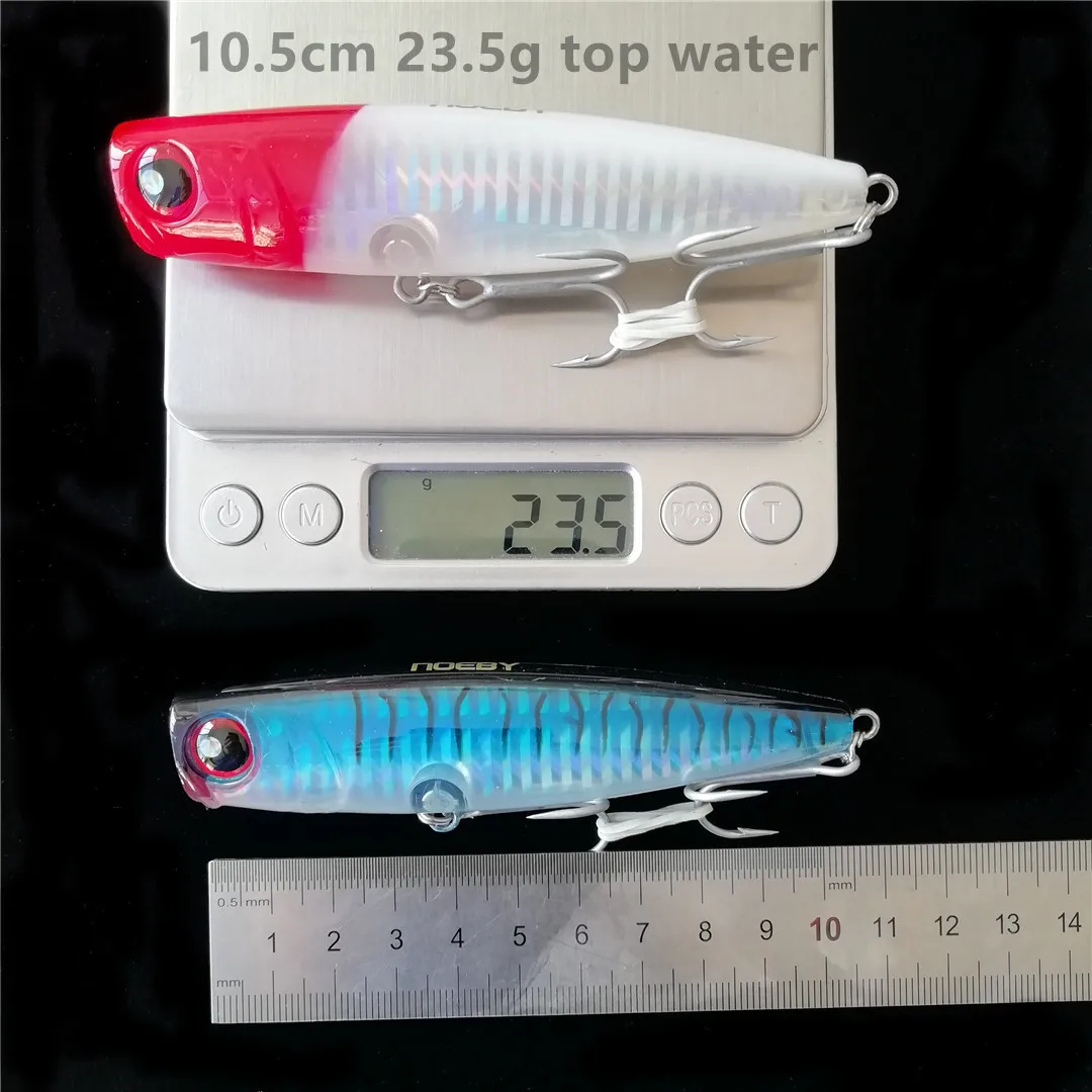 Señuelos de pesca Big Popper, 105mm, 24g, ojos 3d, cebo Topwater Crankbait Wobblers, aparejos Isca Poper, novedad, 4 uds. - imagen 2
