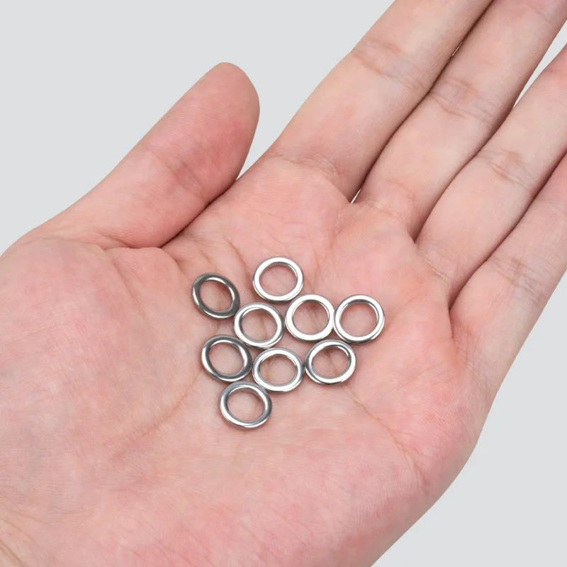 OBSESSION HT006-Anillo de pesca de acero inoxidable sin costuras, herramienta de aparejos de pesca, accesorios de señuelo, 15 unids/lote/bolsa, 20 unids/lote - imagen 3