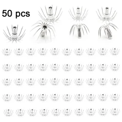 50 Uds. Anzuelos de pesca curvos, anzuelos de calamar, anzuelos pequeños de flores, accesorios de pesca para barcos de pesca en el mar, anzuelos suaves y afilados