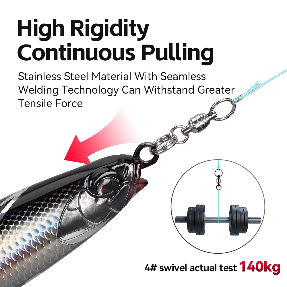 Kingdom 10 Uds. Anillo giratorio de un solo rodamiento de acero inoxidable conector giratorio anillo de soldadura accesorios de aparejos de pesca de mar - imagen 3