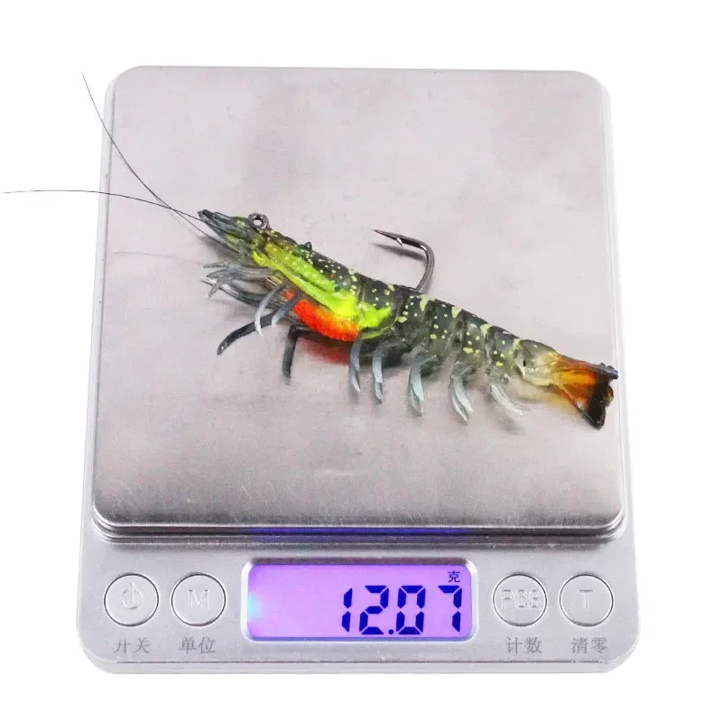Cebo Artificial de silicona para camarones luminosos de 90mm, simulación de gambas suaves con ganchos, Wobbler de carpa para aparejos de pesca, accesorios de señuelos - imagen 5