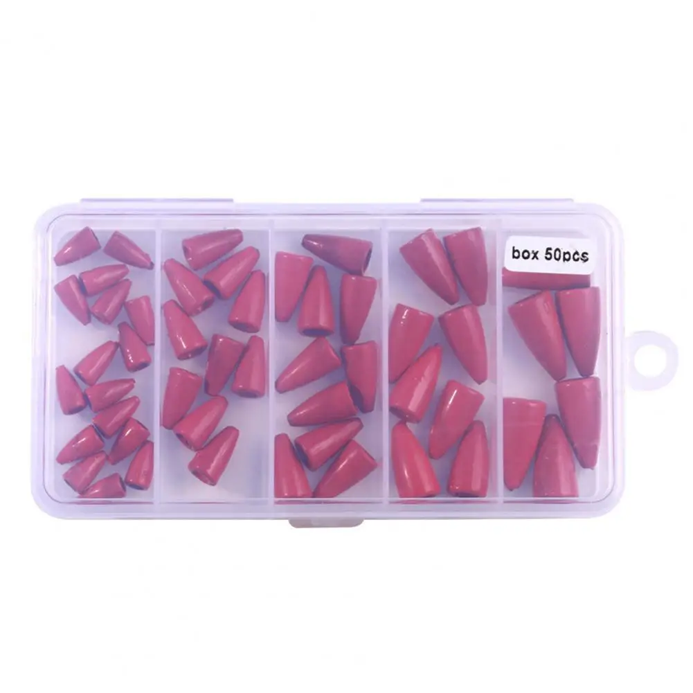 50 Uds pesas de pesca plomos balas pesas de gusano agua salada agua dulce Metal plomo pesas de pesca Texas Rigs aparejos Accesorios - imagen 4