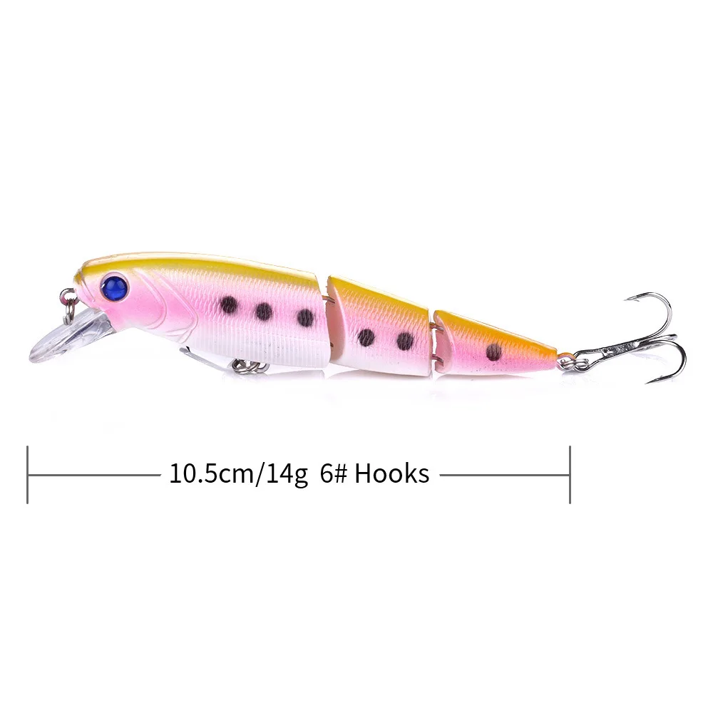 1 Uds Wobblers señuelo de pesca multisección Minnow 14,8g Isca cebo duro Artificial Crankbait Trolling Bass Pike aparejos de perca - imagen 4