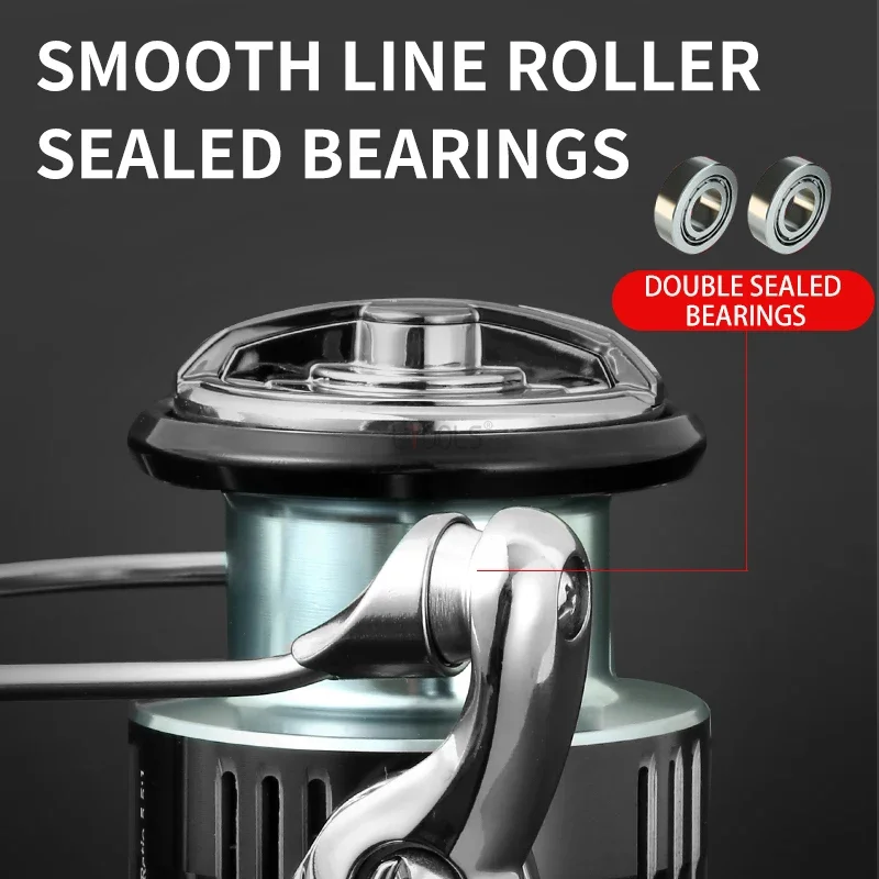 Nuevo carrete giratorio, carrete de aluminio 12 + 1BB, relación 5,5:1, equipo de pesca de Metal, arrastre máximo de 12KG, carrete de fundición, aparejos de pesca para toda el agua - imagen 3