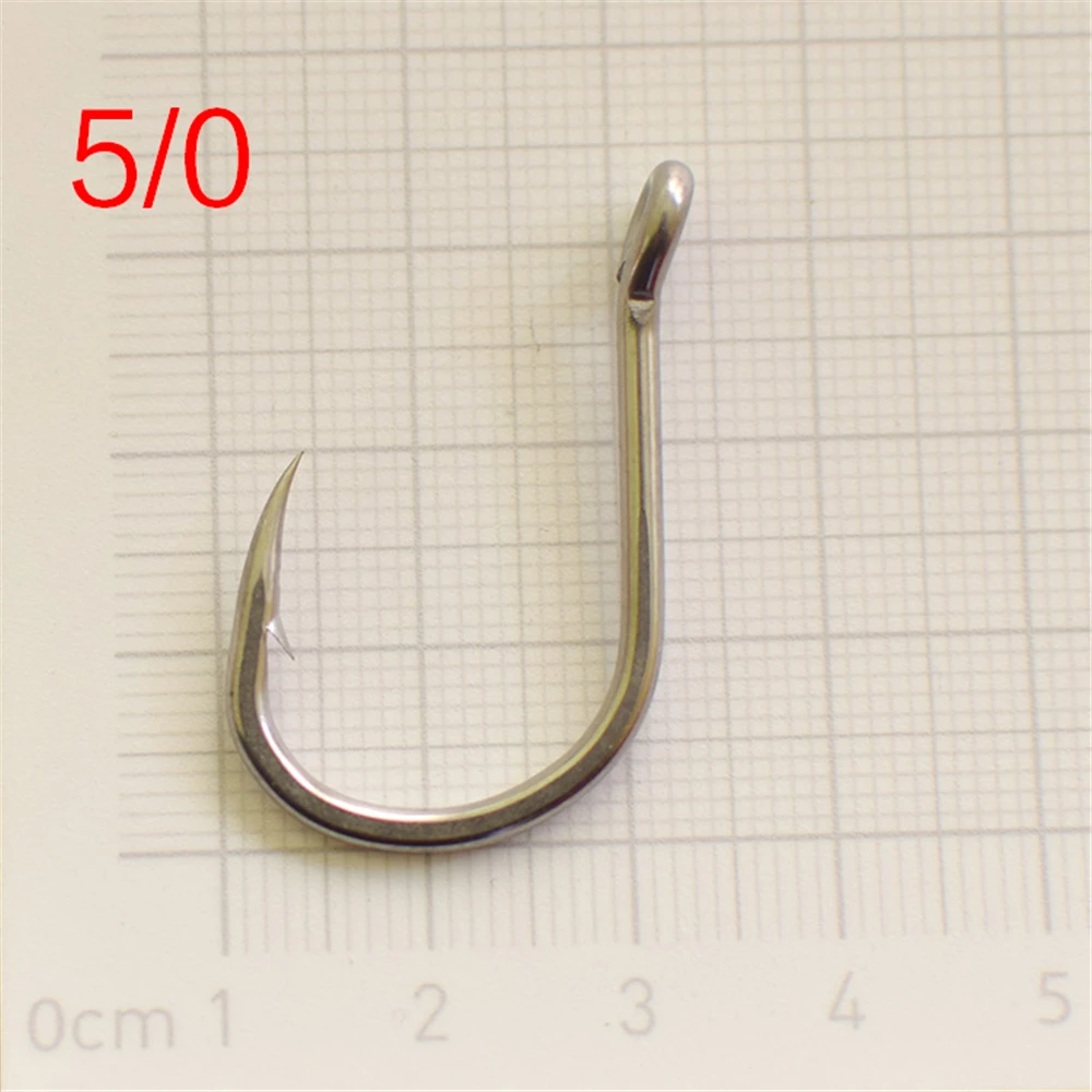 100 Uds 1/0-9/0 anzuelos de Pesca de mar con púas de acero inoxidable con anilla anzuelos de Jigging artículos de Pesca aparejos accesorios de Pesca - imagen 4