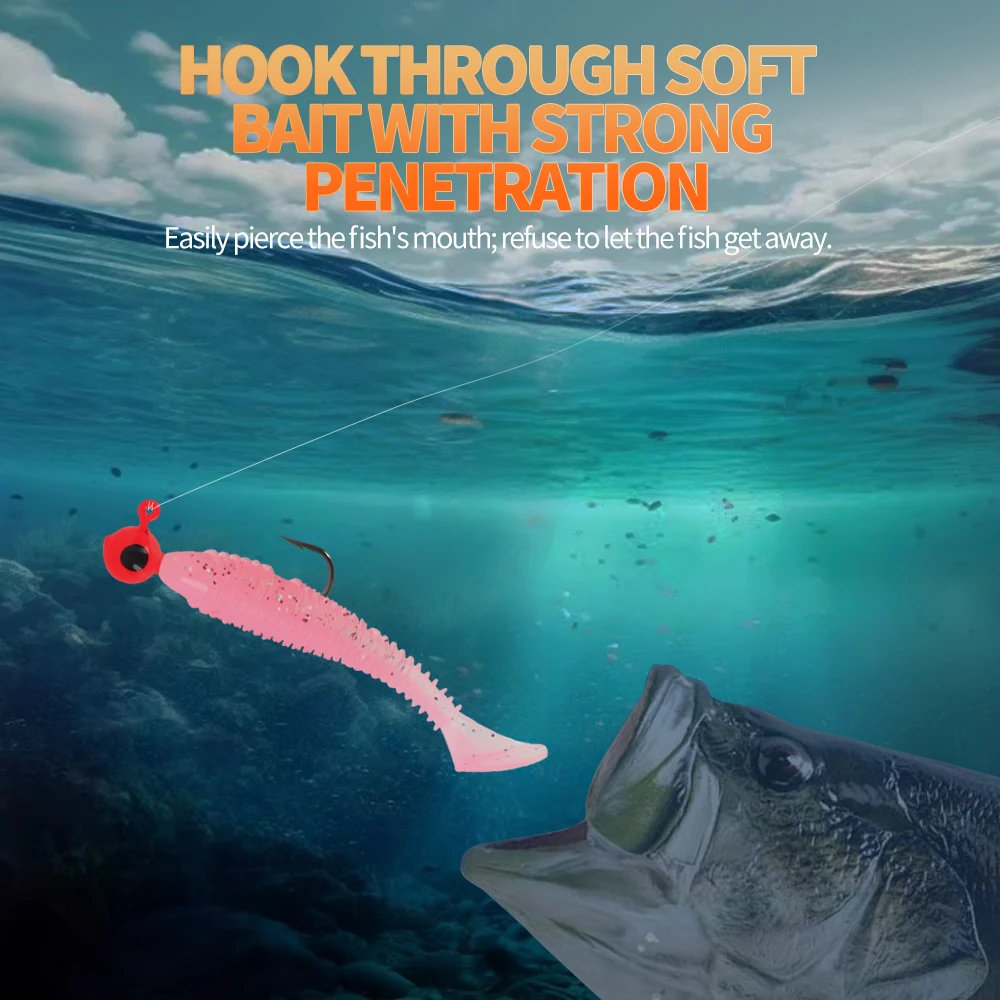 28 unids/caja señuelo en caja cebo suave perca Warbler cebo para peces anzuelo con cabeza de anzuelo 3,2 cm anzuelos de Pesca con caja de aparejos de Pesca - imagen 4