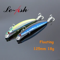 Le Fish-señuelo de pesca duro de bola de tungsteno flotante, cebo Artificial para nadar, Wobblers, aparejos de pesca, 125mm, 18g, 0,3 ~ 0,9 M