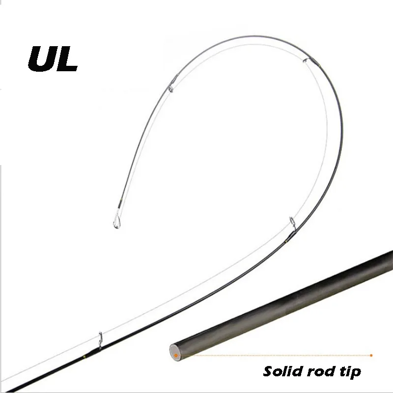 Caña de pescar giratoria de carbono sólido UL Tuned Stream, peso del señuelo 0,8-5g, caña de lanzamiento de cebo rápido 1,65/1,8 m - imagen 3