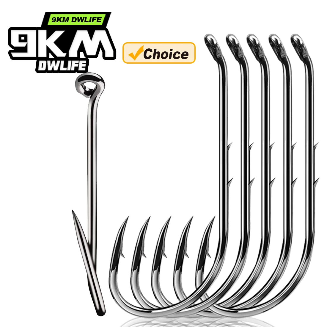 9KM 50 Uds Baitholder gancho de pesca de doble púas anzuelo de gusano compensado ojo abajo para cebo vivo suave agua dulce Walleye