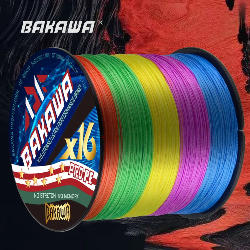 Línea de pesca BAKAWA X16 300M 16 hebras línea de pesca trenzada línea de PE multifilamento para Accesorios de pesca de alambre de pesca de carpa - imagen 5