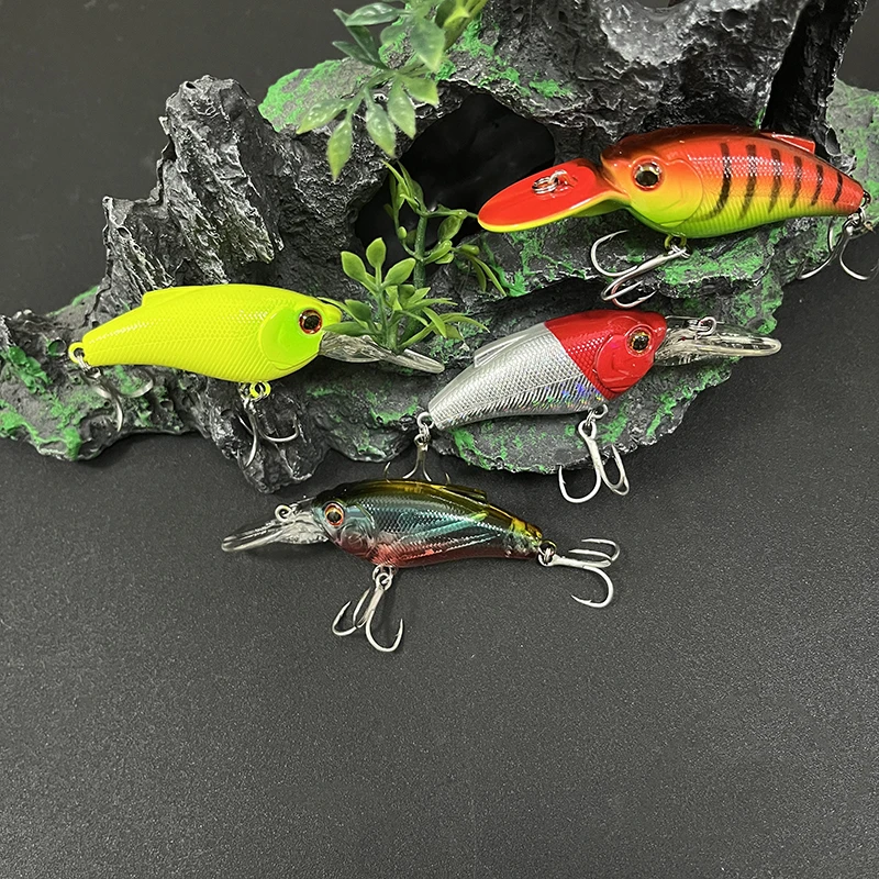 Señuelos de Pesca Crankbait de 9g y 55mm, Wobblers flotantes de superficie, cebo duro Artificial para Lucio, lubina, equipo de Pesca de plástico - imagen 2