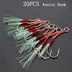 Señuelo Jigging Lento con anzuelos de asistencia pluma – Acero carbono