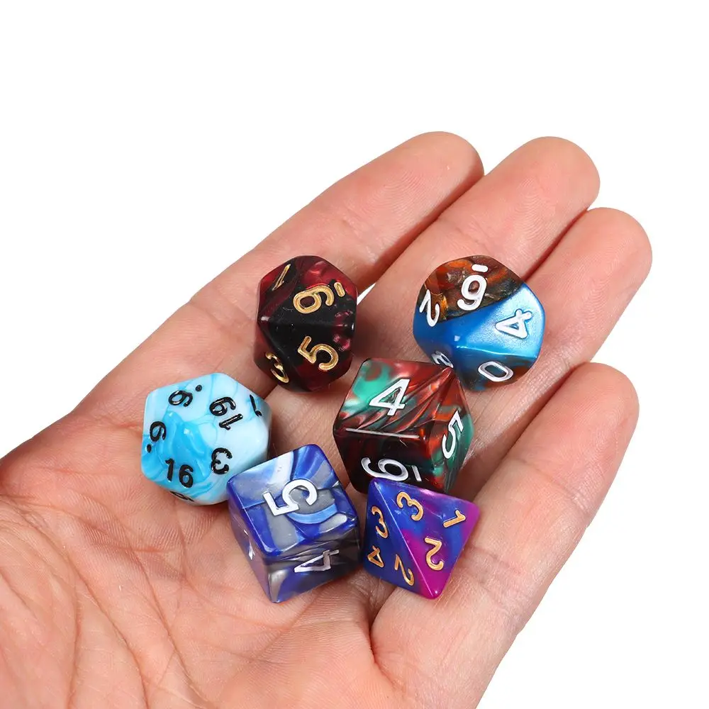 Dados poliédricos bicolor para TRPG y DND, accesorios de juego - imagen 5