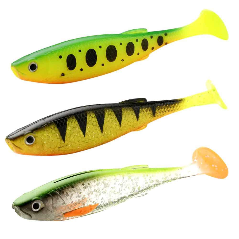 Señuelo Artificial de silicona suave para pesca, anzuelo de plantilla para agua dulce y salada, perca, trucha, 10cm, 11,5g, 3 piezas, Zander Shad Swimbait - imagen 3