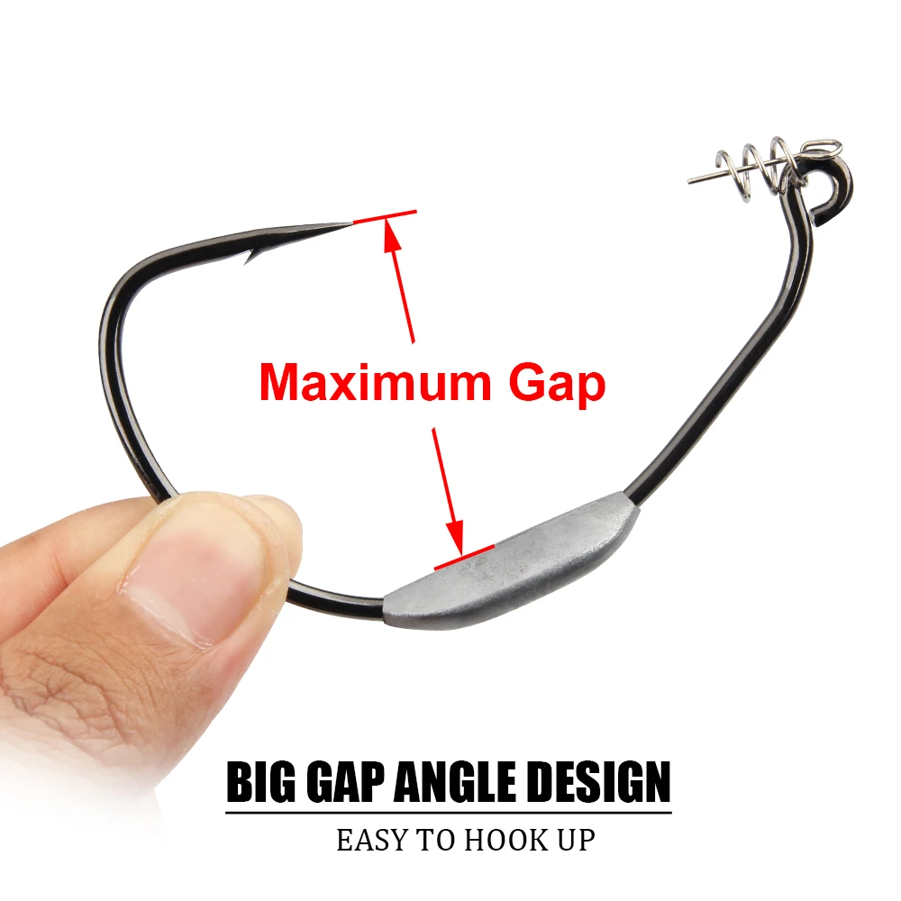 Anzuelos Spinpoler Raptor, cebo de natación pesado sin cuña, 5/0, 7/0, 10/0, espacio ancho para cebo blando, pesca en agua dulce y salada - imagen 5