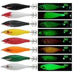 2025 78mm 10g señuelos de camarones de madera plomo plomo plantillas gancho calamar gancho simulación realista pulpo señuelo