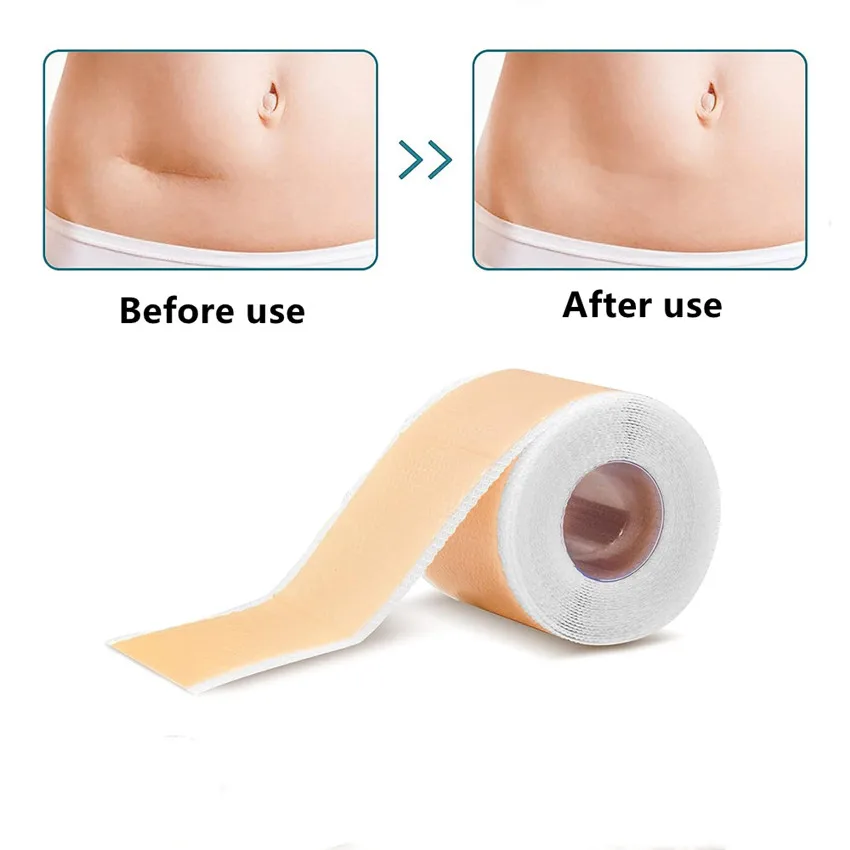 Se muestra un rollo de cinta antes y después de su uso