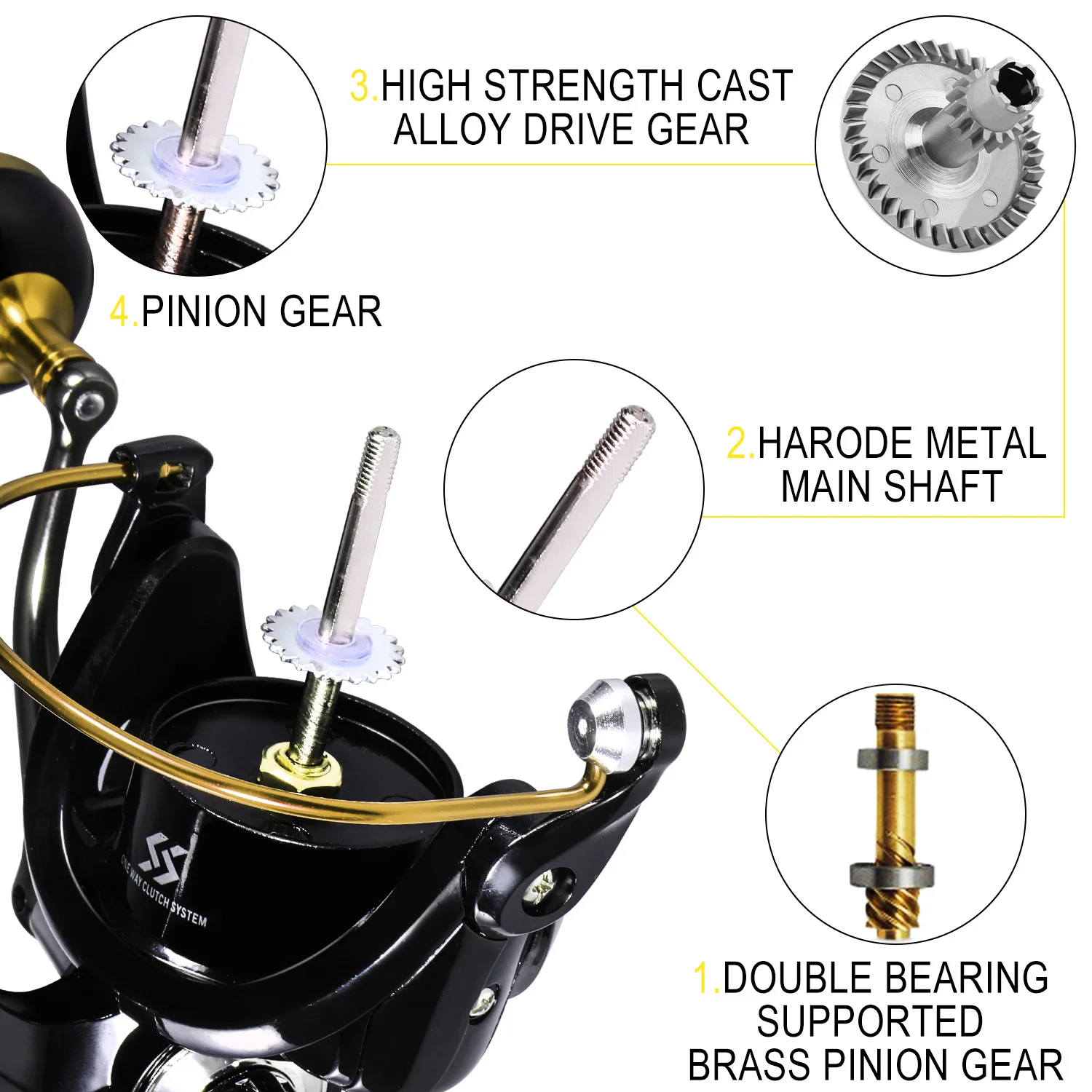 Sougayilang-carrete de Pesca giratorio de alta resistencia, engranaje de transmisión de aleación fundida, carrete de aluminio, agua salada, agua dulce - imagen 3