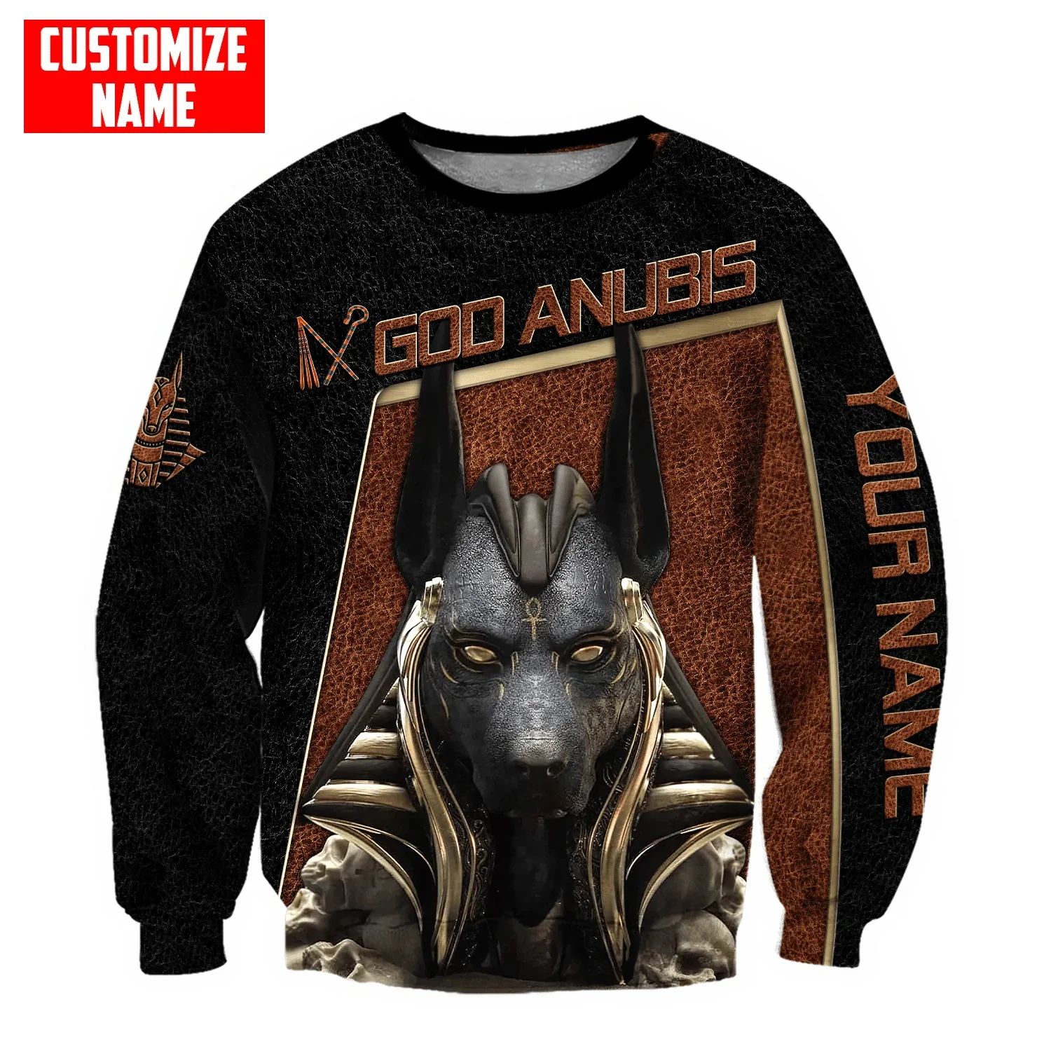 Sudadera con capucha y sudadera con estampado 3D de Dios egipcio con nombre personalizado para hombre, sudaderas con capucha con cremallera Unisex, chándales informales KJ931 - imagen 2