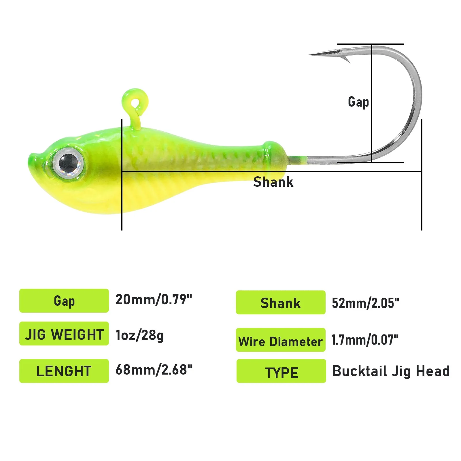 Este vibrante señuelo de pesca verde y amarillo está diseñado para una pesca efectiva y atractiva.