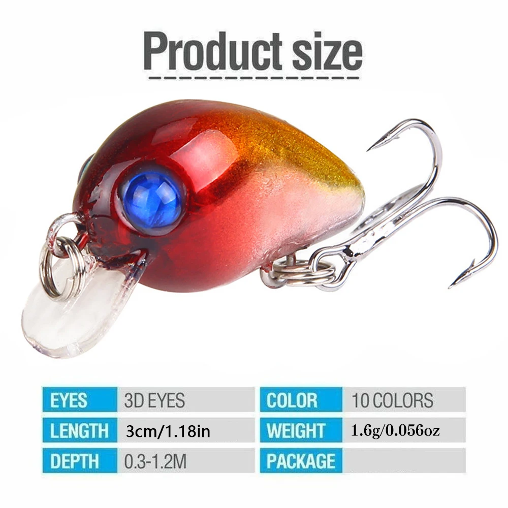 Señuelo Crankbait flotante mini para lubina — wobbler duro - imagen 2