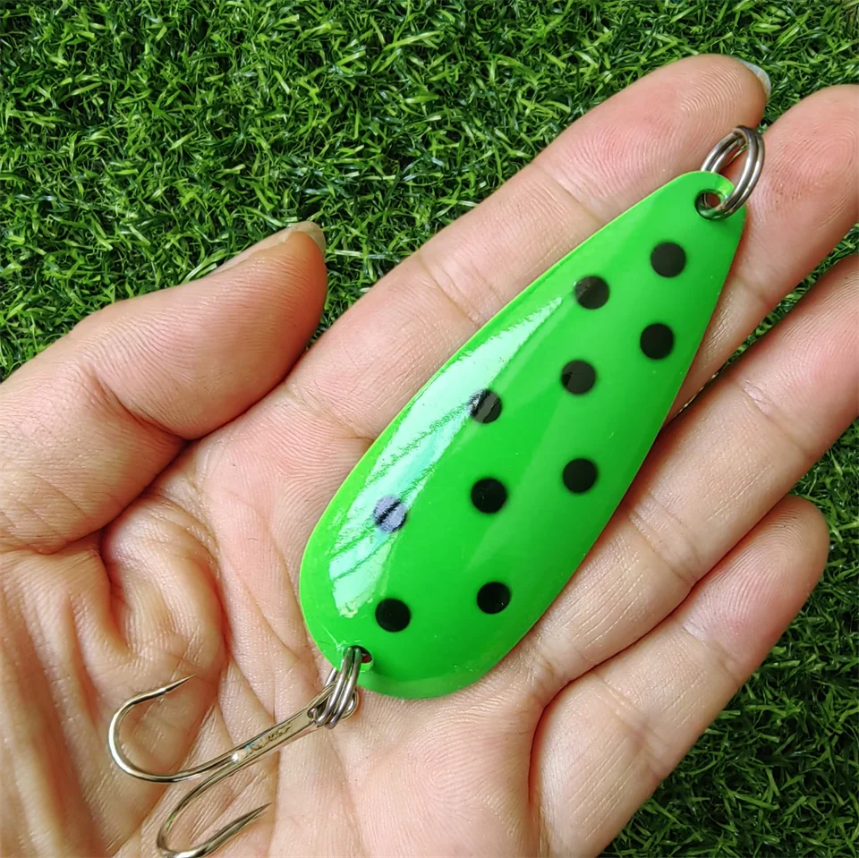 Señuelo de cuchara giratoria de piezas, cebos duros de Metal, lentejuelas artificiales, Swimbait, anzuelo triple, aparejos de pesca de trucha y Lucio, 27G, 19G, 1 unidad - imagen 2