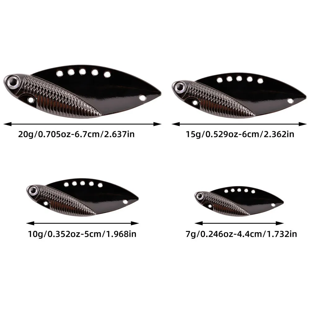5 unids/lote lentejuelas Metal VIB 7g 10g 15g 20g señuelo de pesca cola giratoria vibración cuchara Spinner cebo Crankbait aparejos de pesca de lubina - imagen 4