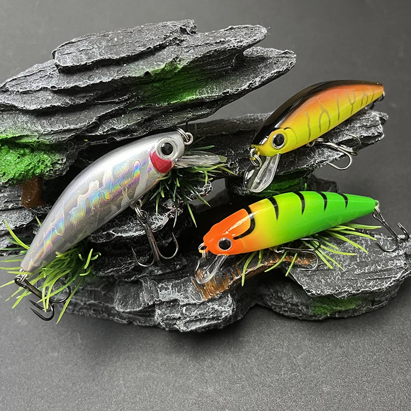 Señuelos de Pesca de pececillo de hundimiento lento, cebo Artificial Wobbler para trucha de agua dulce, equipo de Pesca Swimbait, 11g, 75mm - imagen 4