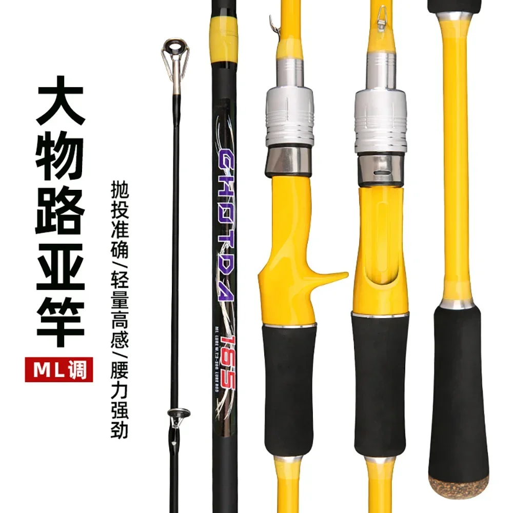 Caña de pescar giratoria para Baitcasting, caña de pescar de fibra de carbono ultraligera, 2 secciones con asiento de carrete de fundición, 3-20g, 1,65 m, 1,8 m - imagen 3