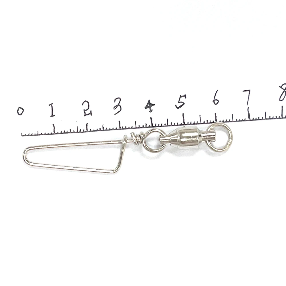 Broche giratorio de pesca de acero inoxidable, conector giratorio rodante, rodamiento de bolas, pasador de tipo curvo, 50 piezas, bolsa de 25 piezas - imagen 4