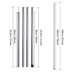 Varillas de aluminio 200cm para tienda de campaña