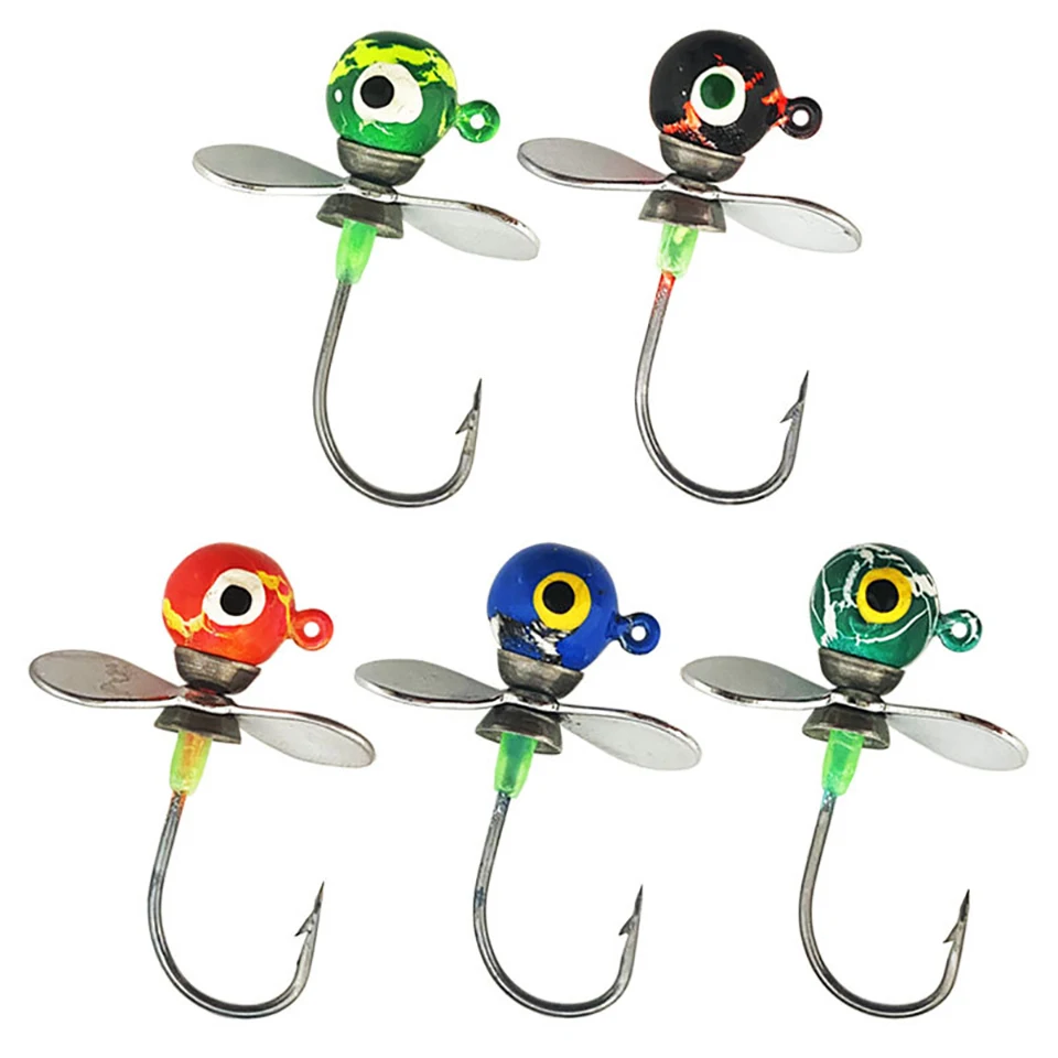 WALK FISH-anzuelos de Airscrew, 2 piezas, 5g, 7g, 10g, hélice de cabeza de un solo gancho, anzuelo de plantilla, anzuelos de cebo para señuelo suave, accesorios de pesca - imagen 5