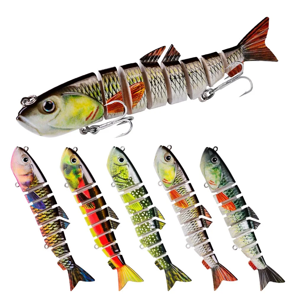 13cm 22g 8 segmentos Swimbait cebo articulado Wobblers hundimiento Señuelos de pesca Crankbait cebo Artificial duro para aparejos de pesca de lubina - imagen 3