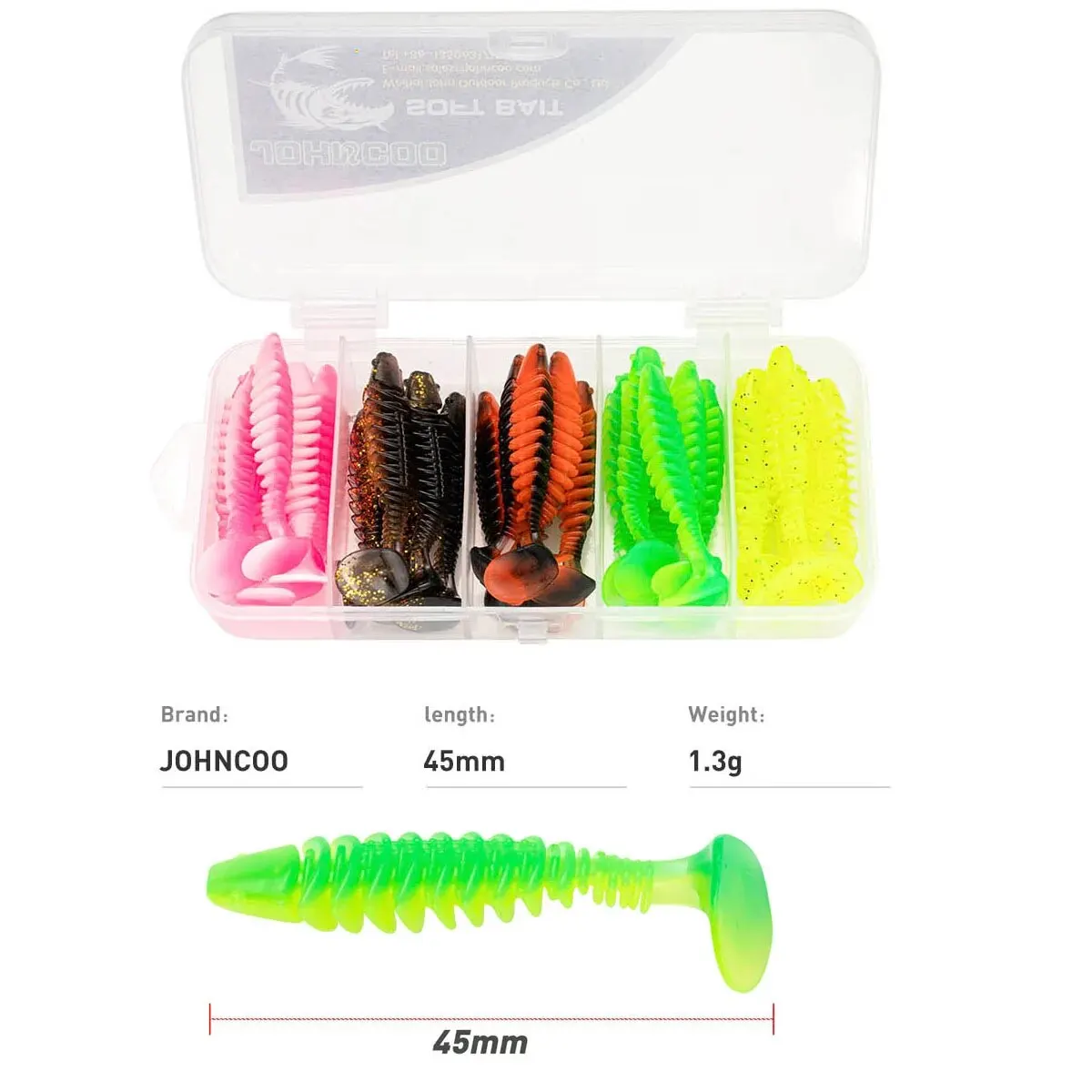 Señuelos blandos artificiales para pesca, cebos de gusano, 4,5 CM, 1,3G, Jigging, Wobblers, aparejos de carpa - imagen 2