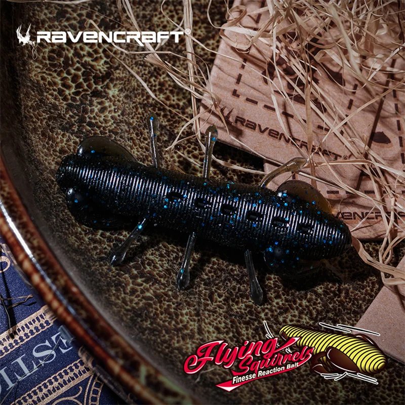 RAVENCRAFT 1,5/1,7/2,0 pulgadas ardilla voladora de hundimiento lento cebo de reacción Finesse forma de camarón señuelo suave para agua dulce de mar - imagen 3