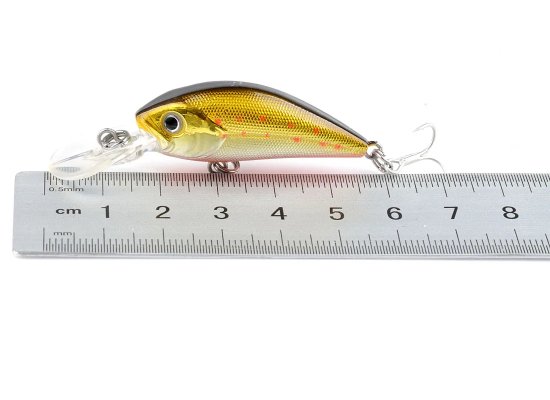 Señuelo de pesca Artificial, anzuelo de manivela Minnow de 5,8 cm, 4g, tres ganchos, Wobbler Swimbait Jig, ojos 3D para señuelo, aparejo de pesca, 1 unidad - imagen 4