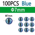 100pcs Blue 7mm