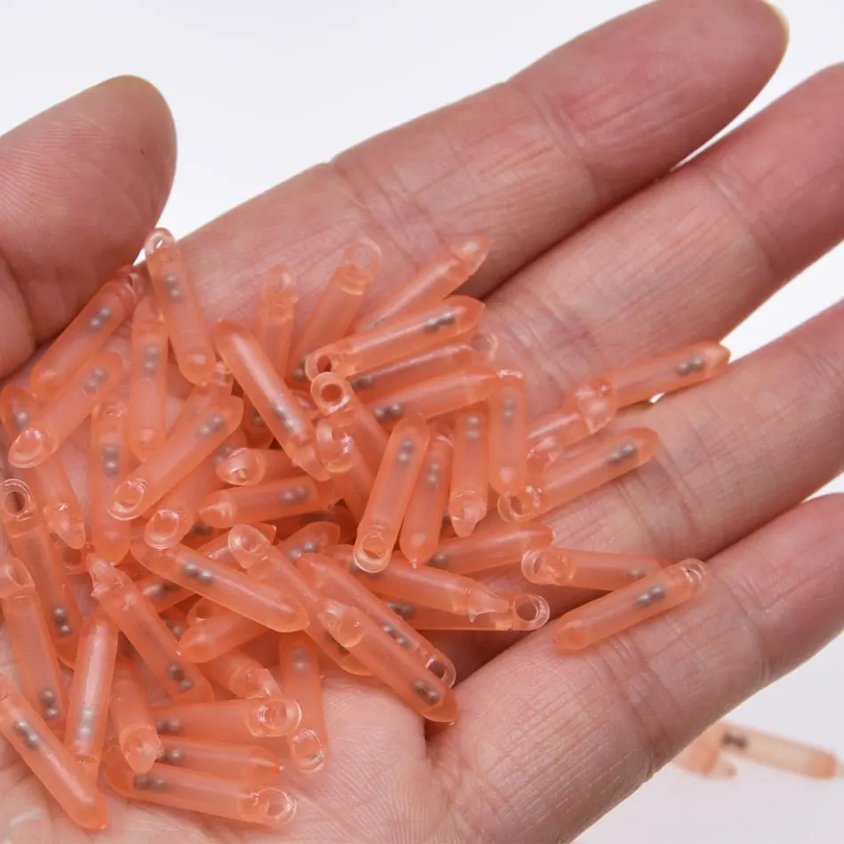 JYJ 17mm * 3mm 2 bolas tubo sonajero luminoso golw PVC accesorios de pesca suave gusano tubo sonajero batido - imagen 5