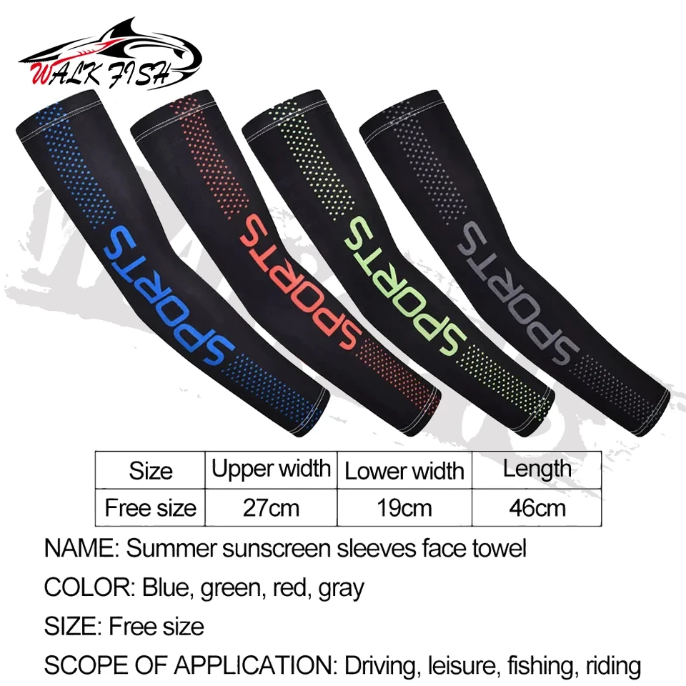WALK FISH-protector solar multiusos para pesca al aire libre, Bandana de seda de hielo, transpirable, a prueba de polvo, mangas Anti-UV, equipo Unisex - imagen 5