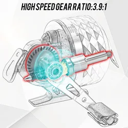 Carrete Sougayilang Spin Cast 3.9:1 – Aluminio alta velocidad