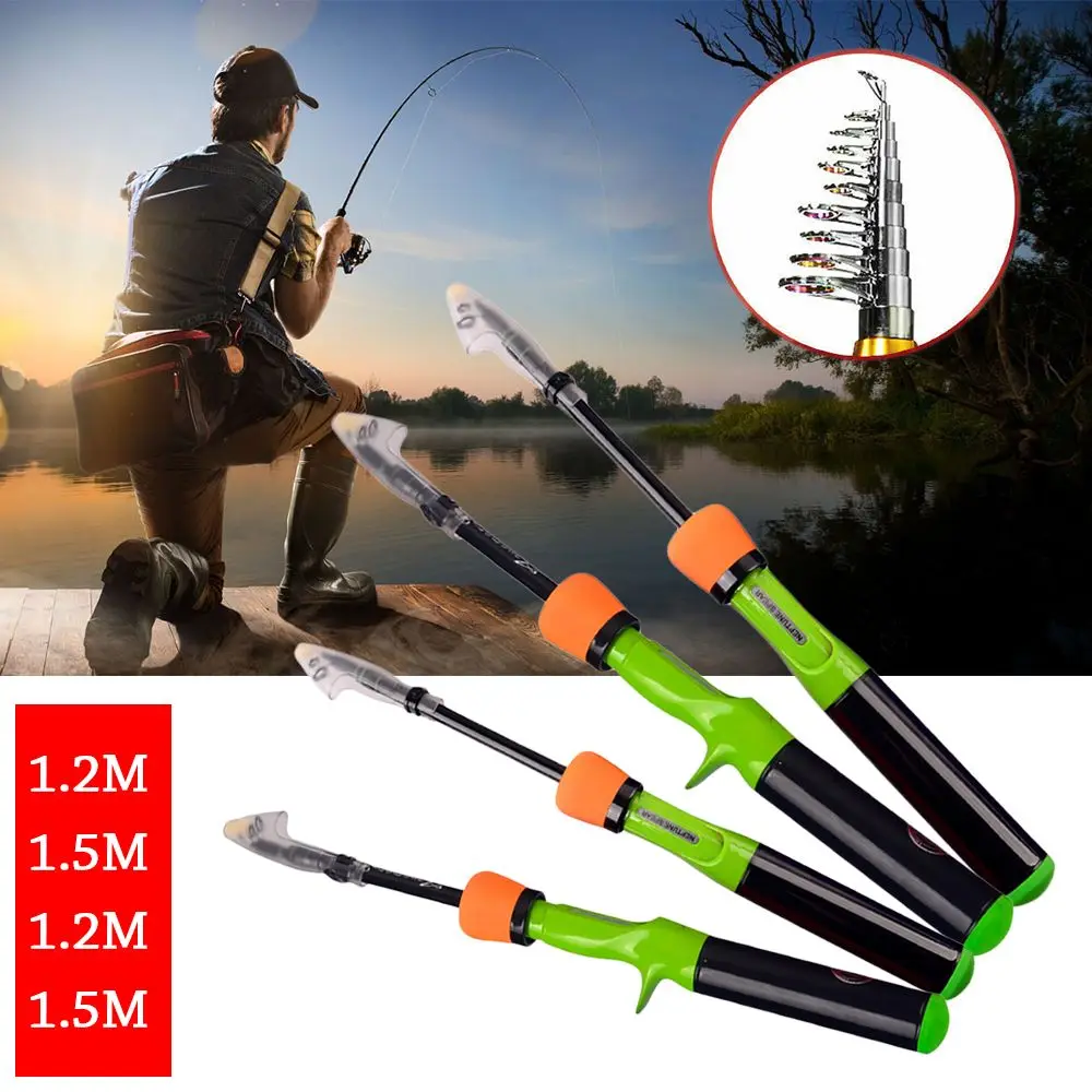 Mini caña de pescar telescópica ultraligera ajustable, alimentador de carpa, aparejos de pesca - imagen 4