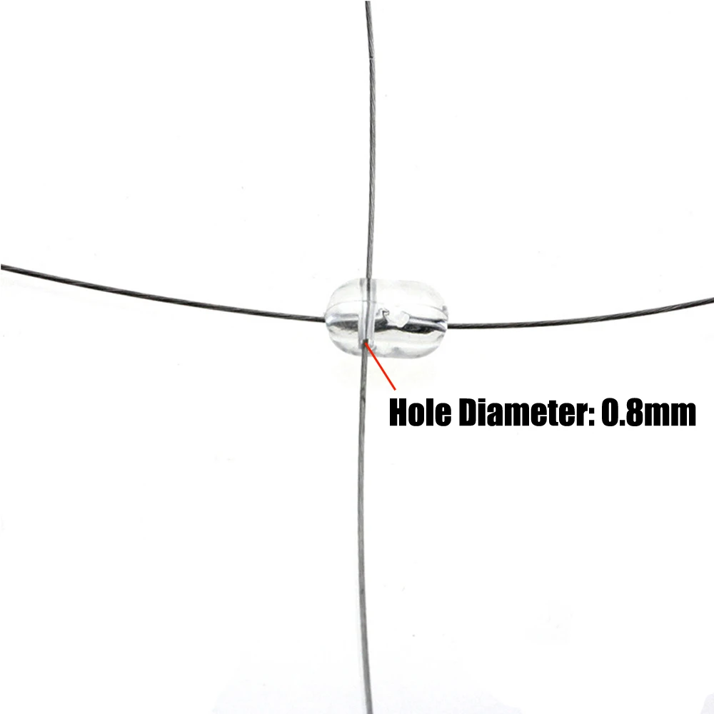 100 Uds. Cuentas cruzadas de pesca transparentes, cuentas flotantes transparentes de plástico, cuentas de doble perla, Señuelos de Pesca cruzados, cuentas, accesorio de aparejo - imagen 3