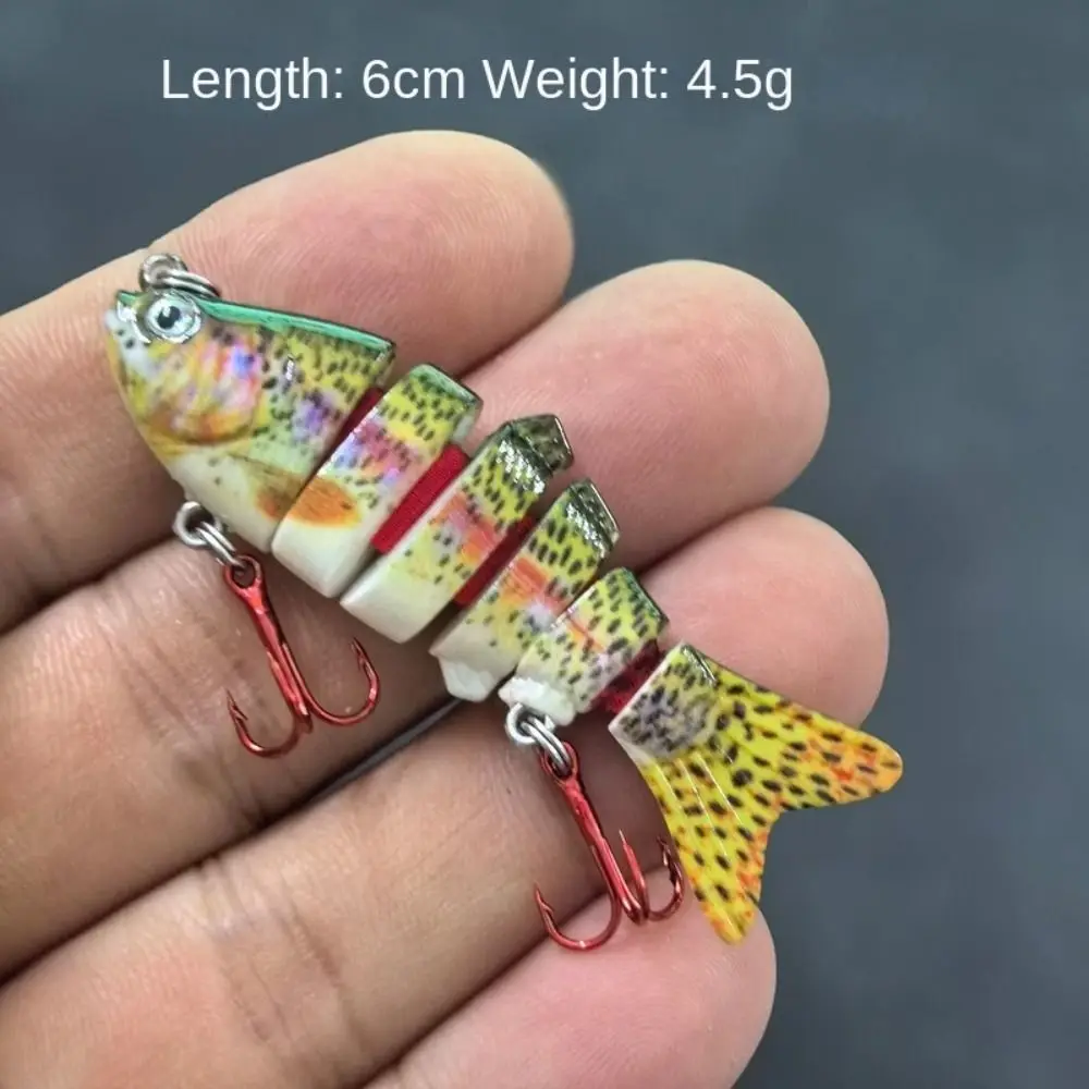Señuelos Crankbait de 6 segmentos para buceo profundo con ojos realistas - imagen 3