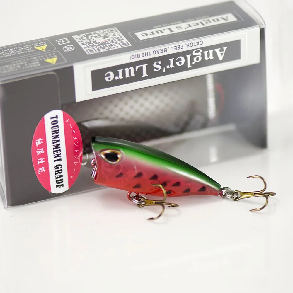 Señuelos de pesca con cebo duro Countbass Popper, Wobbler, tapón de agua dulce para pesca de lubina, 40mm, 3,6g