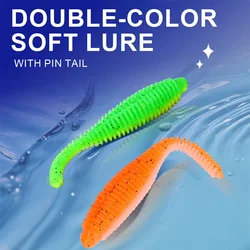 Cebo suave vinilo hilo cola de aguja bicolor – Pesca con señuelos PVC