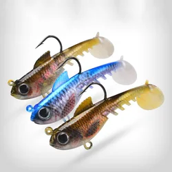 6,5g 9,5g 13,5g señuelo suave cebos de goma Artificial impresión de silicona plantilla de pesca Artificial aparejos de cabeza Swimbait para Lucio