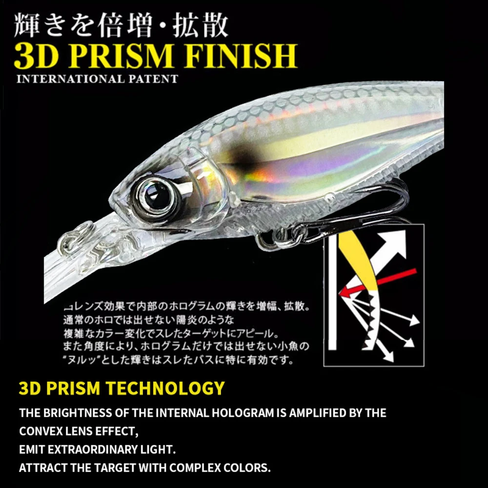 Señuelos de pesca flotantes de 7cm y 10,3g, Wobbler de pececillo, cebo duro Artificial de fundición larga, accesorios de pesca Jerkbait, trucha y lubina MN623 - imagen 5