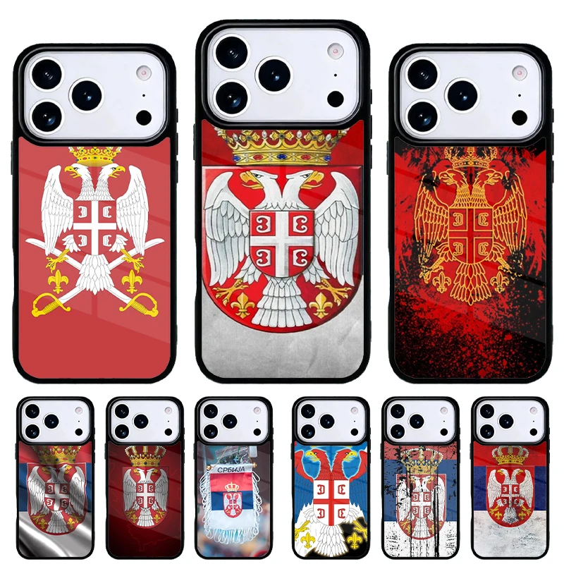 Funda iPhone con Bandera de Serbia – Carcasa Trasera Protectora