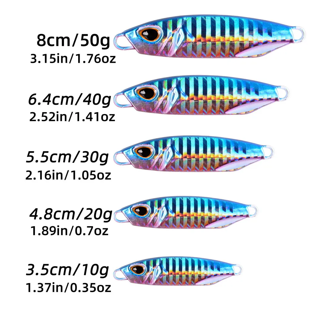 Cuchara de plantilla de Metal fundido japonés, 5 uds., 10/15/20/30/40/50g, fundición a tierra, Jigging, pez, lubina, señuelo de pesca, caja de aparejos de cebo Artificial - imagen 3