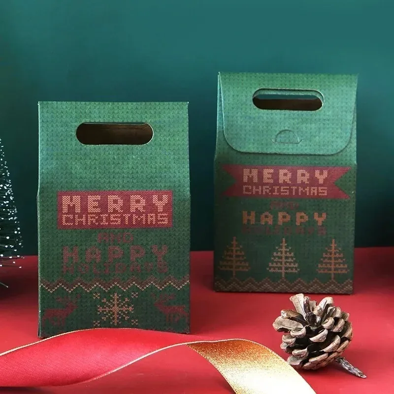 Cajas de regalo de papel para dulces de Navidad hechas a mano - imagen 5